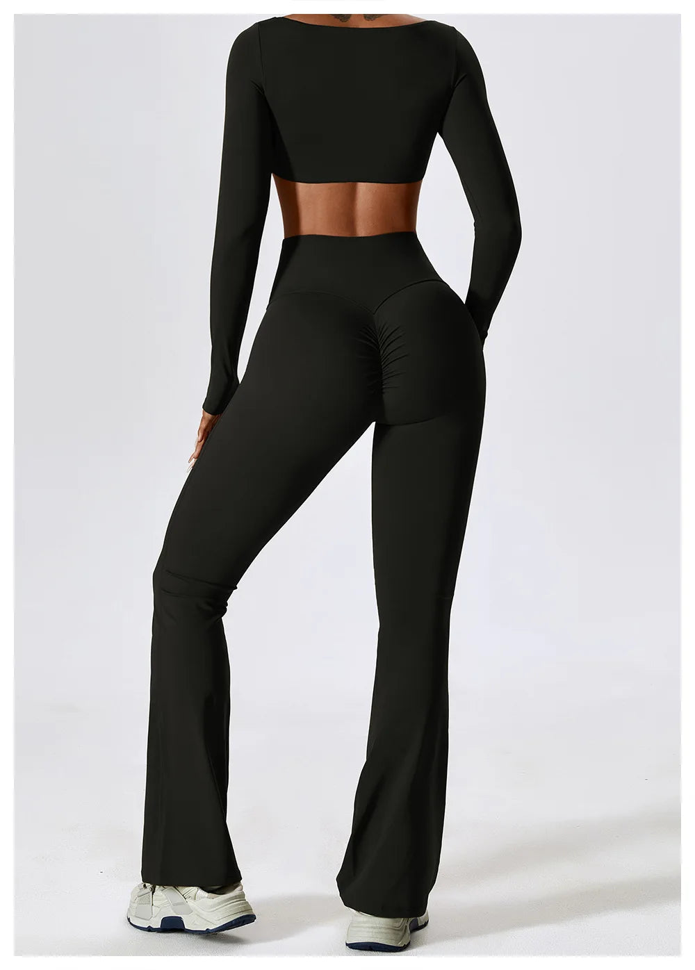 Yoga Shirts Fitness Long Sleeve Women Sport Crop Top Women Square Neck Gym Top Yoga T-Shirt Clothing Casual Quick Dry Sportswear