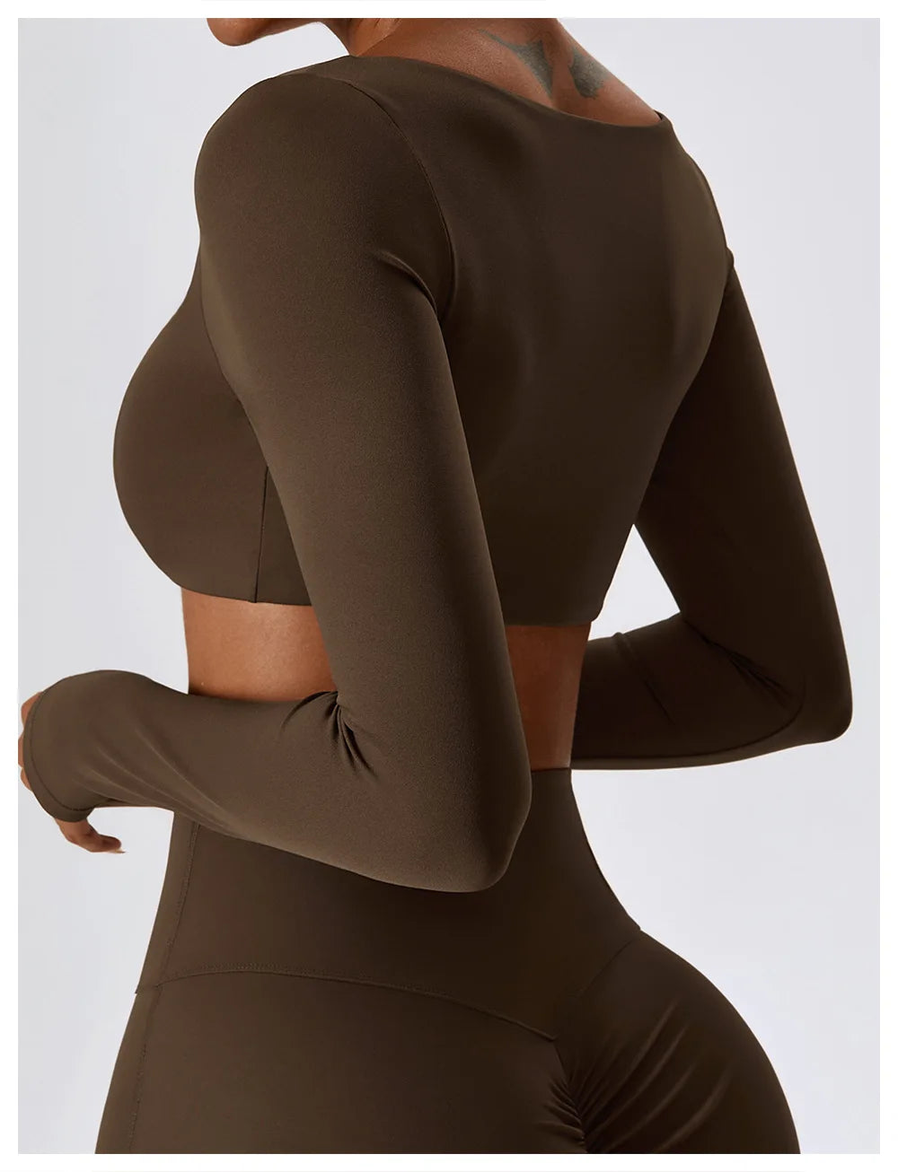 Yoga Shirts Fitness Long Sleeve Women Sport Crop Top Women Square Neck Gym Top Yoga T-Shirt Clothing Casual Quick Dry Sportswear