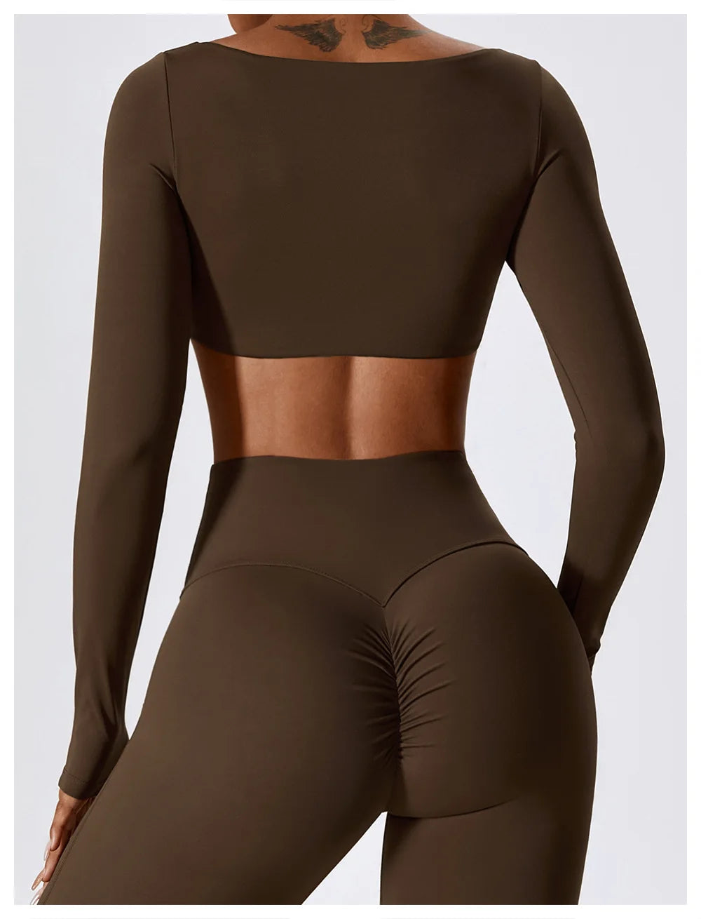 Yoga Shirts Fitness Long Sleeve Women Sport Crop Top Women Square Neck Gym Top Yoga T-Shirt Clothing Casual Quick Dry Sportswear