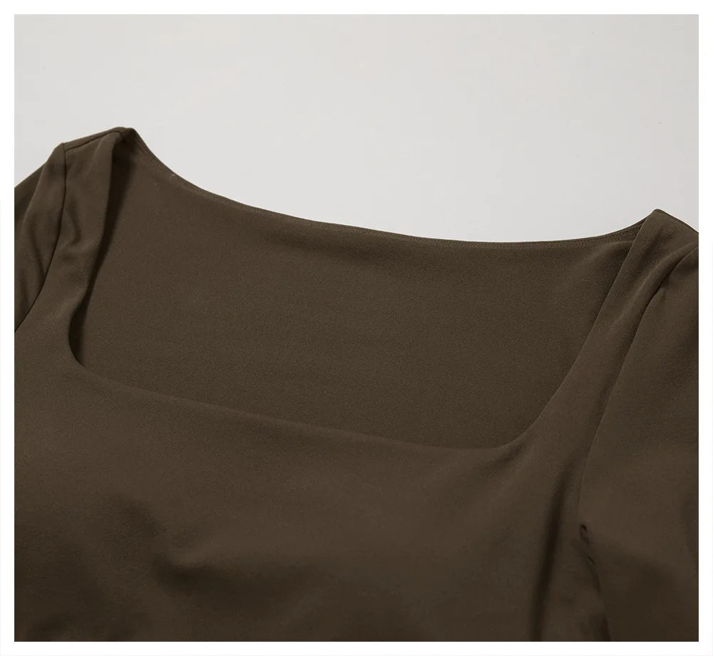 Yoga Shirts Fitness Long Sleeve Women Sport Crop Top Women Square Neck Gym Top Yoga T-Shirt Clothing Casual Quick Dry Sportswear